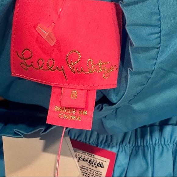 Lilly Pulitzer NWT Elina Stretch Ruffle Dress, Midi Sundress, Blue Size 8 - Picture 11 of 11